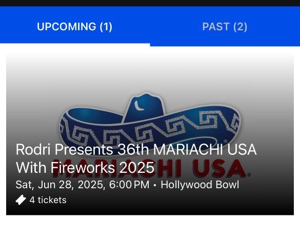 Rodri Mariachi Tickets For Sell This Saturday!