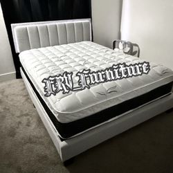 New Queen Bed Frame With Mattress 