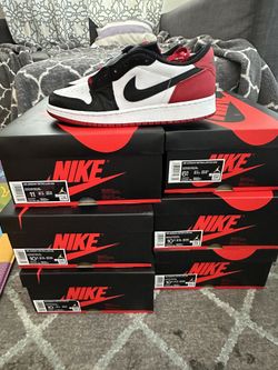 Jordan 1 Low OG Black Toe Mens And Gs