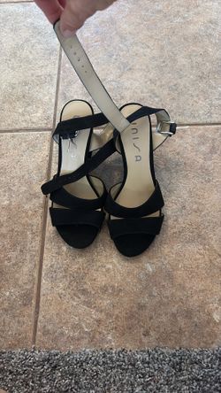 Unisa Unrexxa black fabric 3-inch heel sandals
