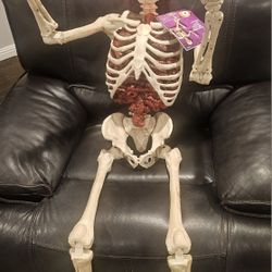 Halloween Custom Ultra Posable Skeleton W/ LED Lights