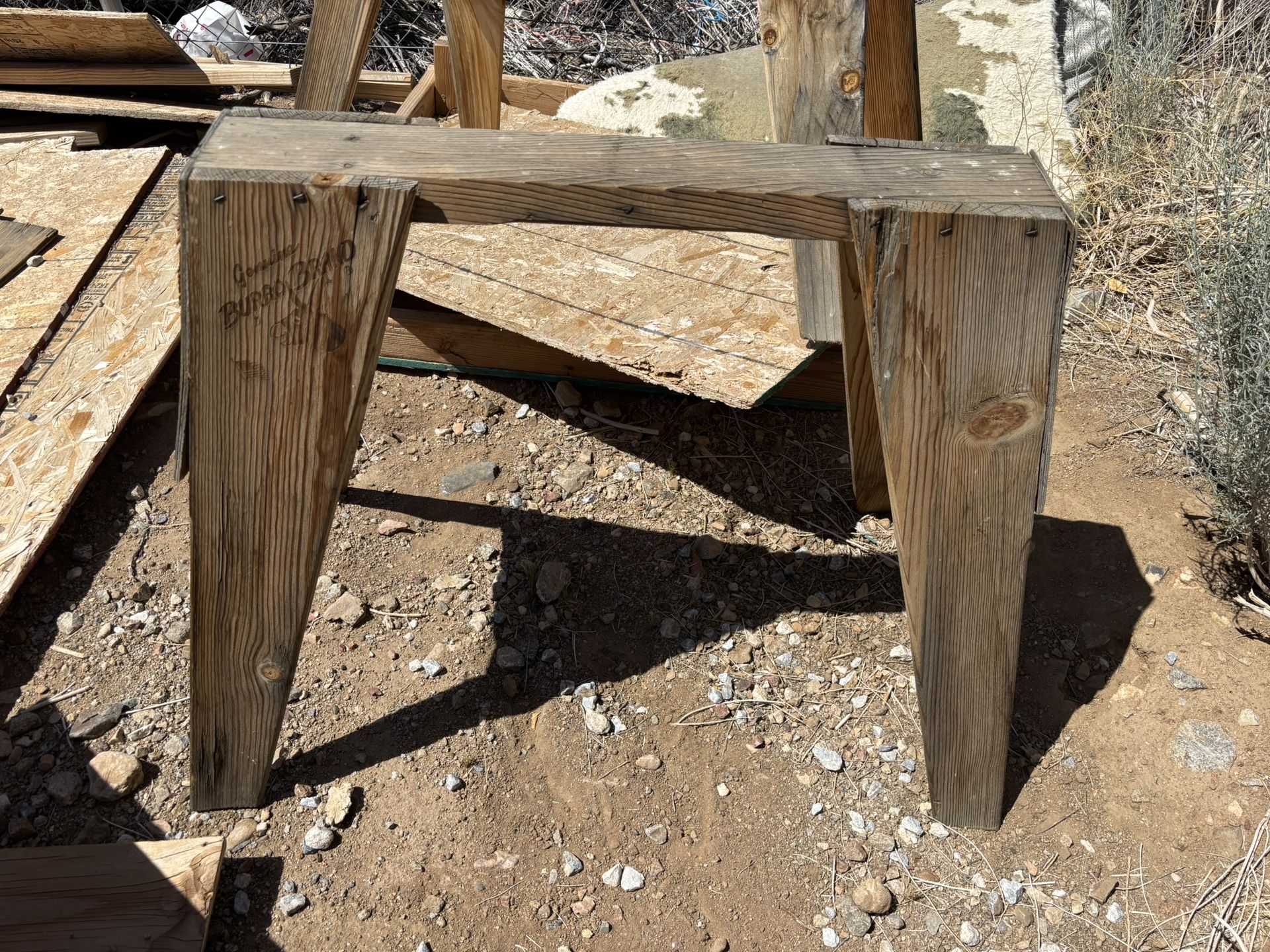 3 Wooden Sawhorses 24” 32”
