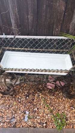 Crystal and metal hallway table