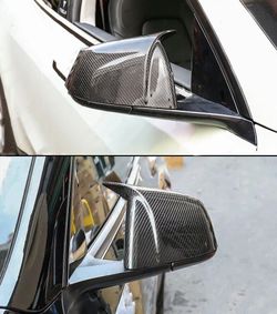 Brand New 2020-2024 Tesla Model Y Real Carbon Fiber M Style Car Side Mirror Add On Cover Caps