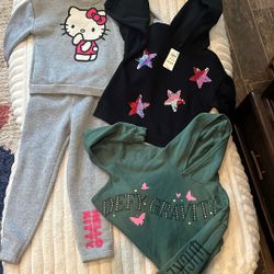 Girls Hoodies And Hello Kitty Outfit