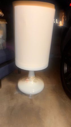 2 WHITE GLASS LAMPS