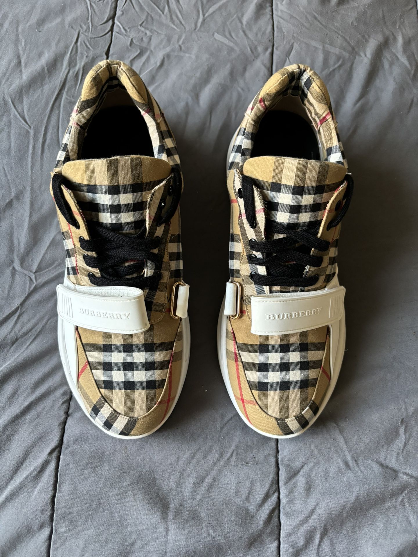 Burberry Check, Suede & Leather Sneakers Size 43 (Shipping Only)