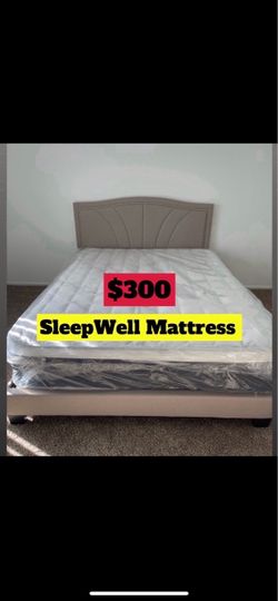 Queen size bed frame with mattress included