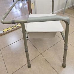 Drop Arm Commode with Padded Seat and Backrest