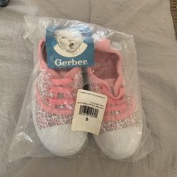 White With Pink Leopard Baby Sneakers 