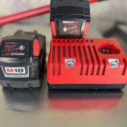 Milwaukee M18 batteries charger & Flood Light