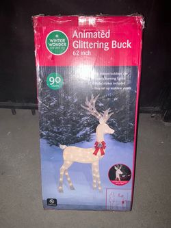NEW Animated Lighted Christmas Reindeer Yard Decoration