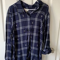 Navy blue shirt new 1X