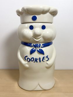 VTG Pillsbury Doughboy Poppin Fresh Cookie Jar 1973 Ceramic Collectible 10 1/2"