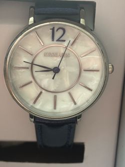 Copied - Kessaris Mother of Pearl Blue Strap Watch Working Box PRICE FIRM