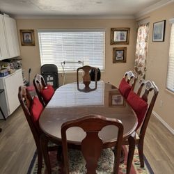 Cherry Dining Table With 6 Chairs