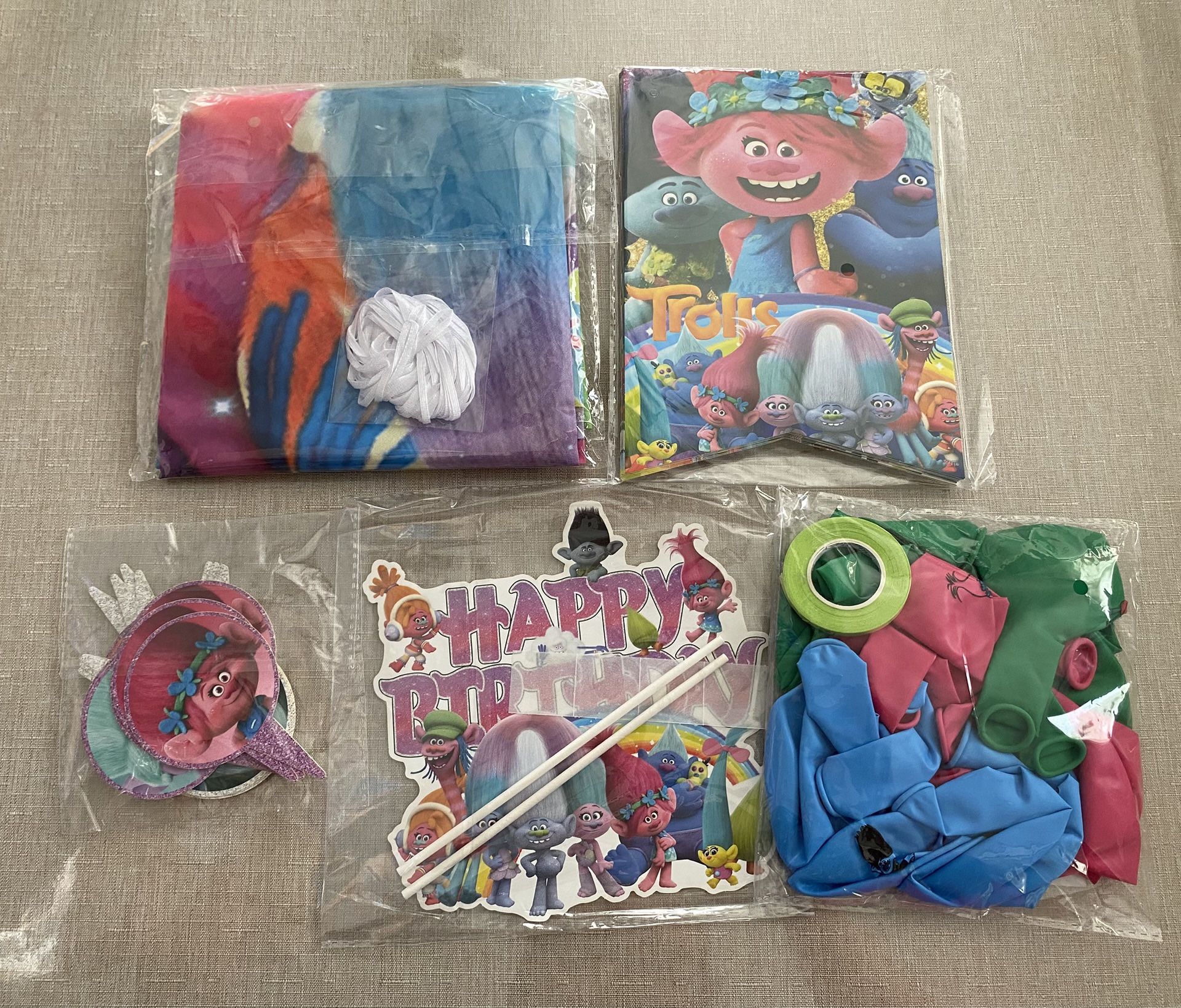 Trolls Birthday Party Decorations, Includes A 5x3 Ft Backdrop