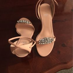 Apricot Leather Rhinestone Woman’s Shoe