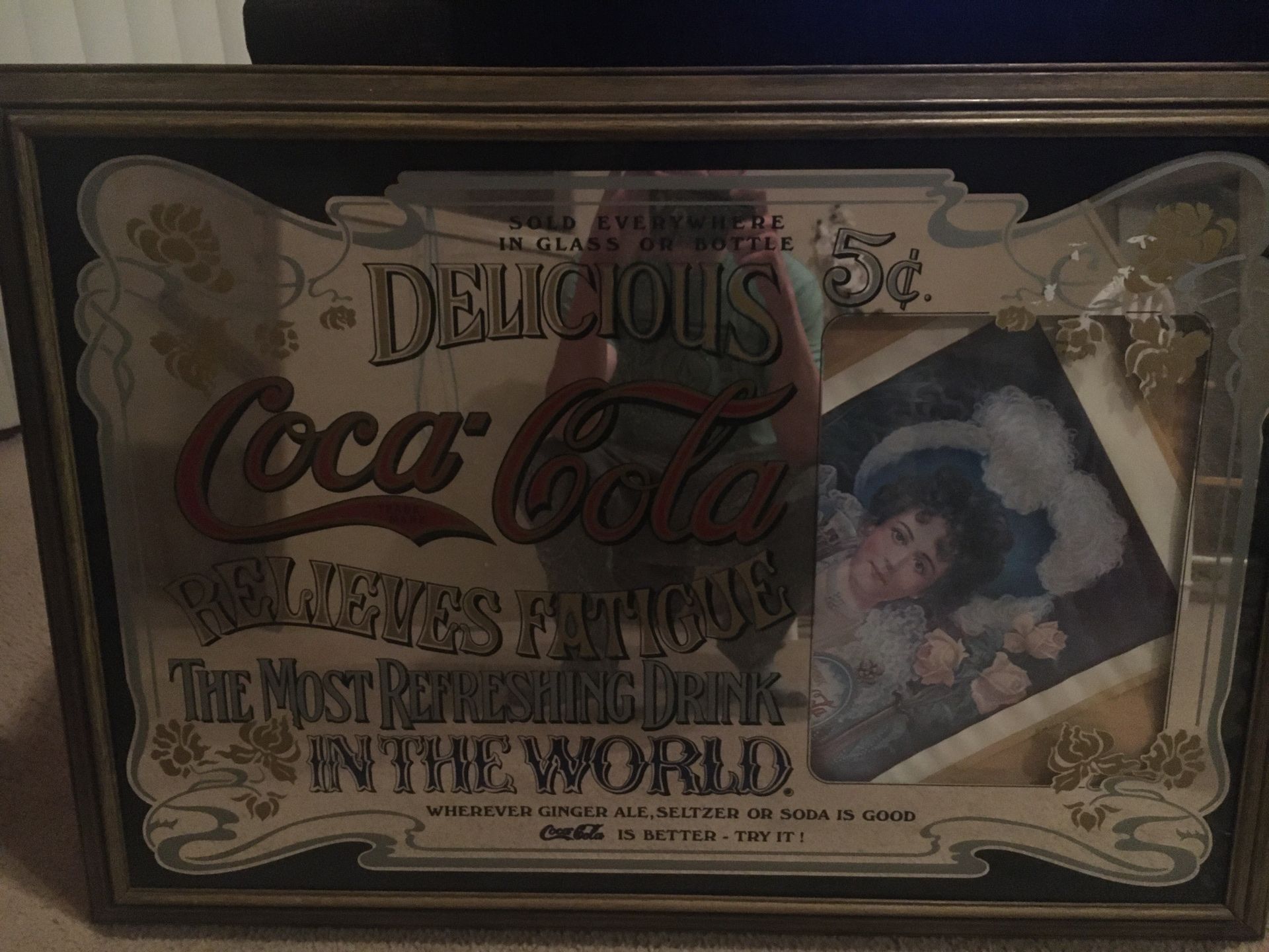 Coca Cola antique mirror/ offer what you think is fair