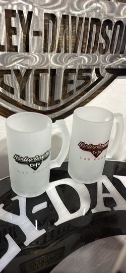 2 brand new frosted Harley mugs in box