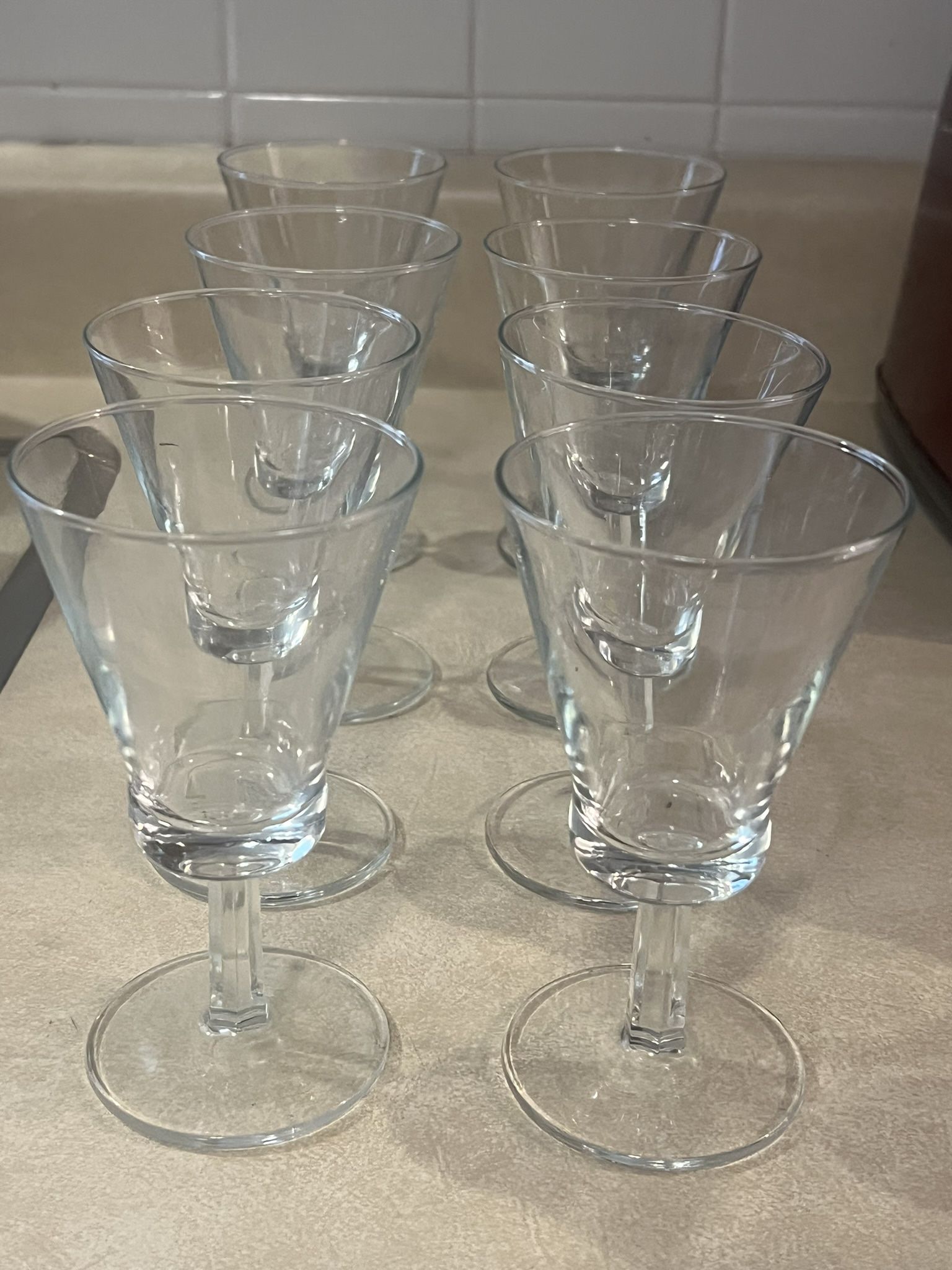 Mid Century Modern Wine Glass Set Of 8