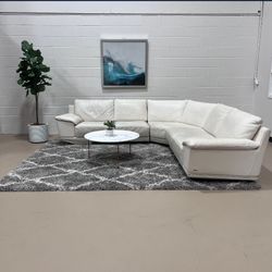 Cream Natuzzi Leather Sectional