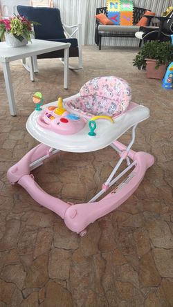Pink Baby Walker with Activity Tray