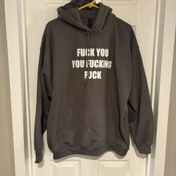Charcoal Hoodie with Bold Text