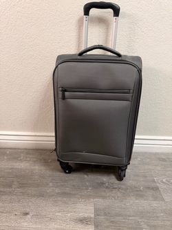 Gray Soft-Shell Carry-On Spinner Luggage