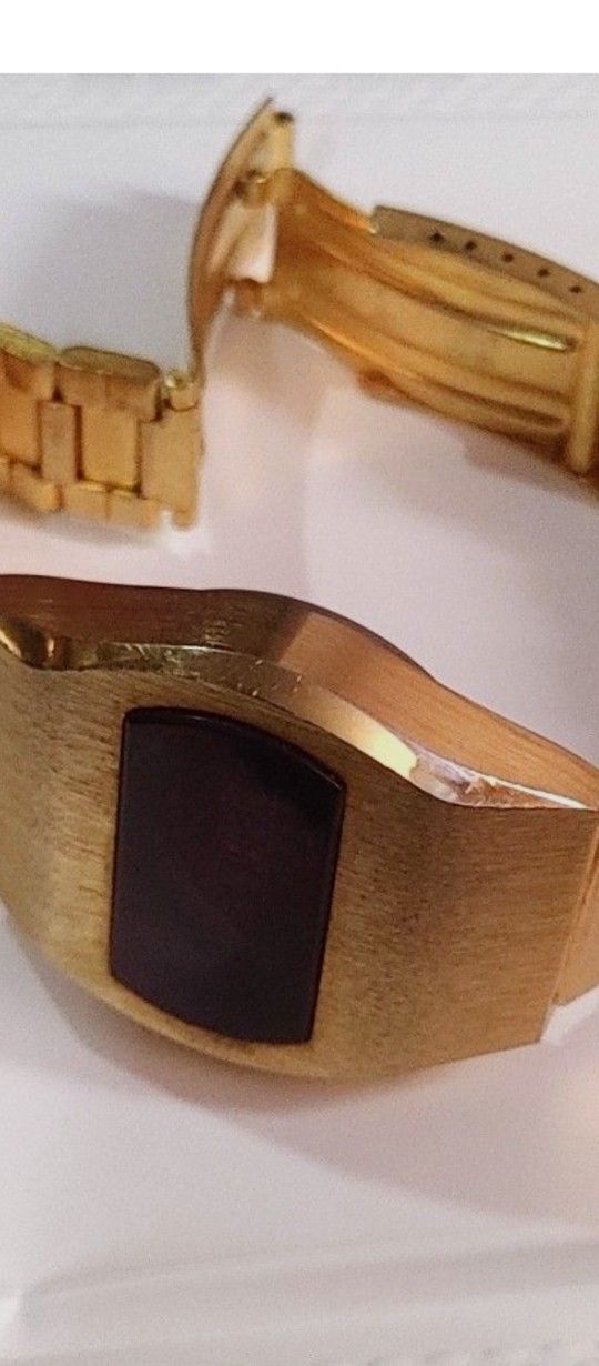 1970s LED Enterprex Gold Watch