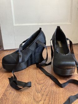 Demonia Bravo 07 Satin Wedge Platforms