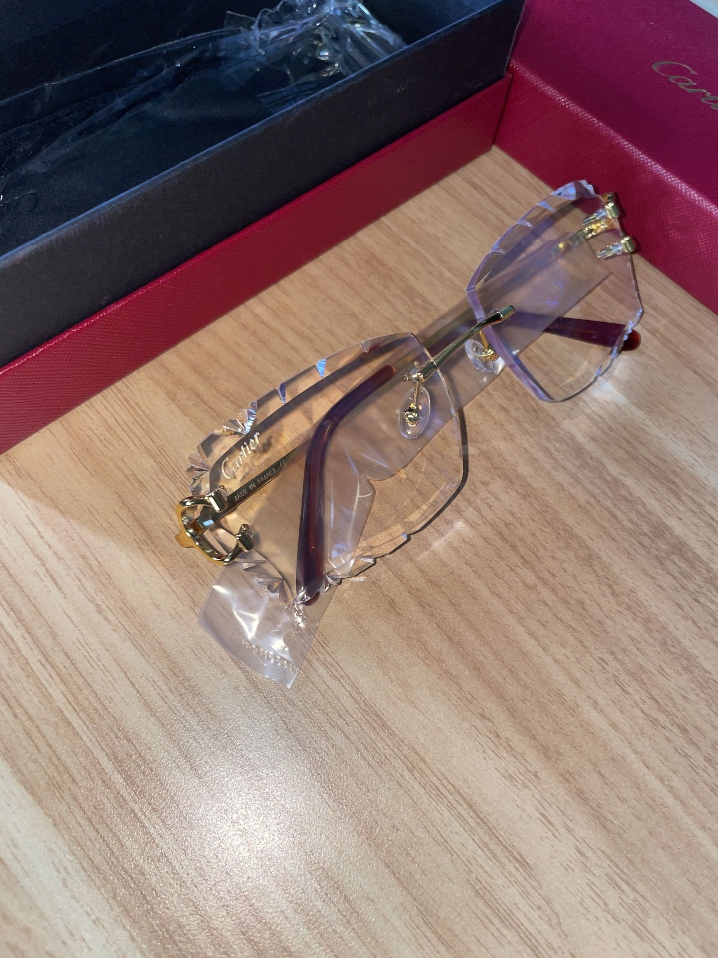 Cartier Big C Wire Sunglasses Clear