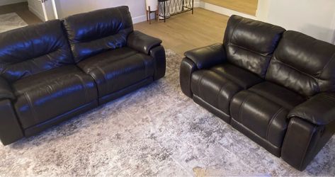 2 expensive high quality reclining leather sofas