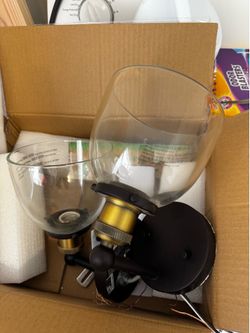 2x wall sconces one light antique black