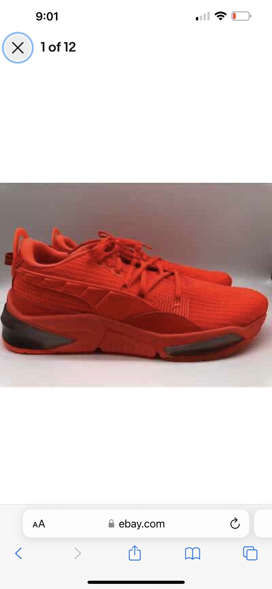 Puma Men's Sneakers Flight Suit Nrgy Red 192679-02 Size 9.5