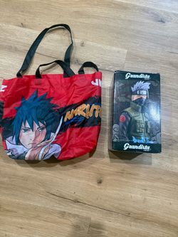 Kakashi Figure and Viz Media Naruto Tote Bag