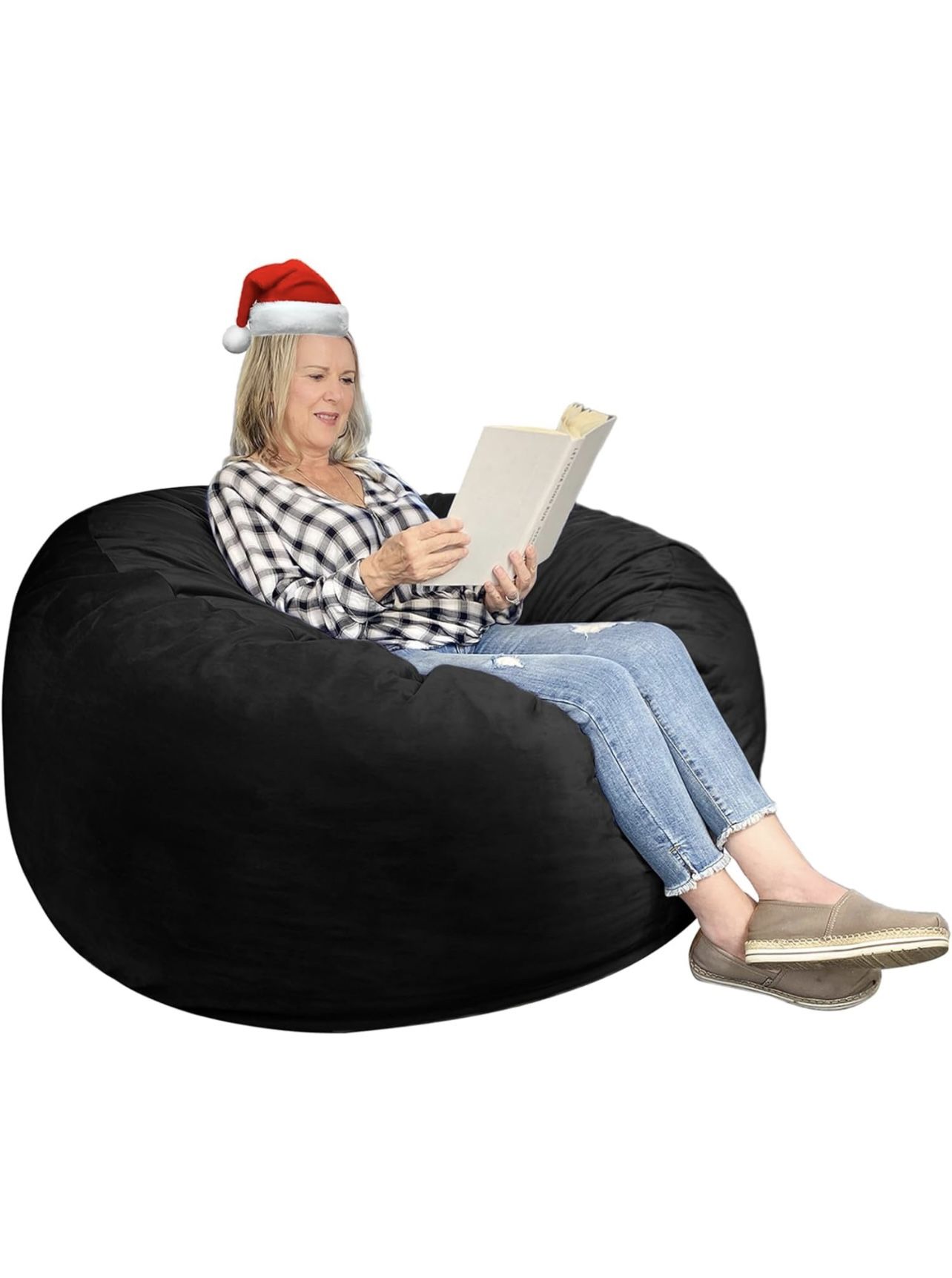 3 ft Bean Bag Chair: 3' Memory Foam Bean Bag Chairs for Adults with Filling, Soft Bean Bag Sofa with Premium Velvet Cover,Bean Bags with Stuffed Foam