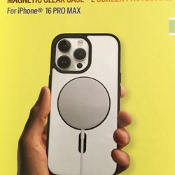 Brand New iPhone 16 Pro Max Magnetic Clear Case + 2 Screen Protectors