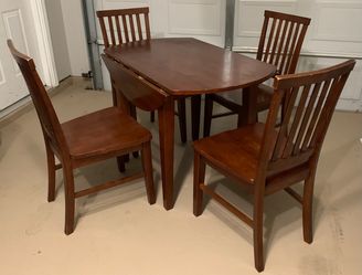 Wood Dining Table Set with 4 Chairs