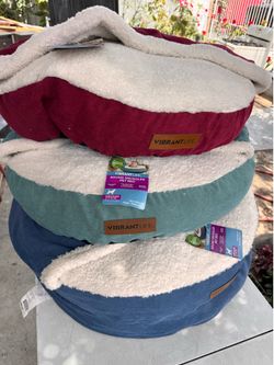 Fluffy and soft dog pet beds 3 colors available washable good quality $25 each or 2 for $40 30”x5”