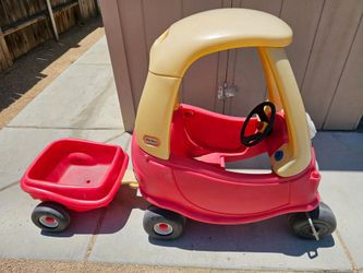 Little Tikes Cozy Coupe with trailer. Just the Trailer itself sells for $100. Look at the last picture
