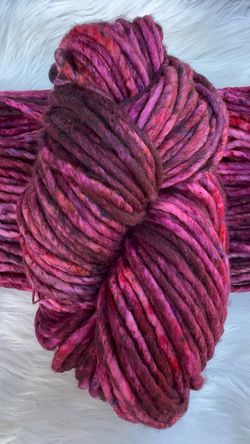 Super Bulky Yarn- 136yds- Moonlit Bordeaux- Burgundy, Speckles
