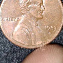 1983D Grease Filled Error Penny Missing "E"