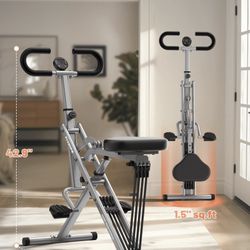 Foldable Squat Machine for Home Workouts, with Adjustable Resistance Bands, 330 lb Capacity,