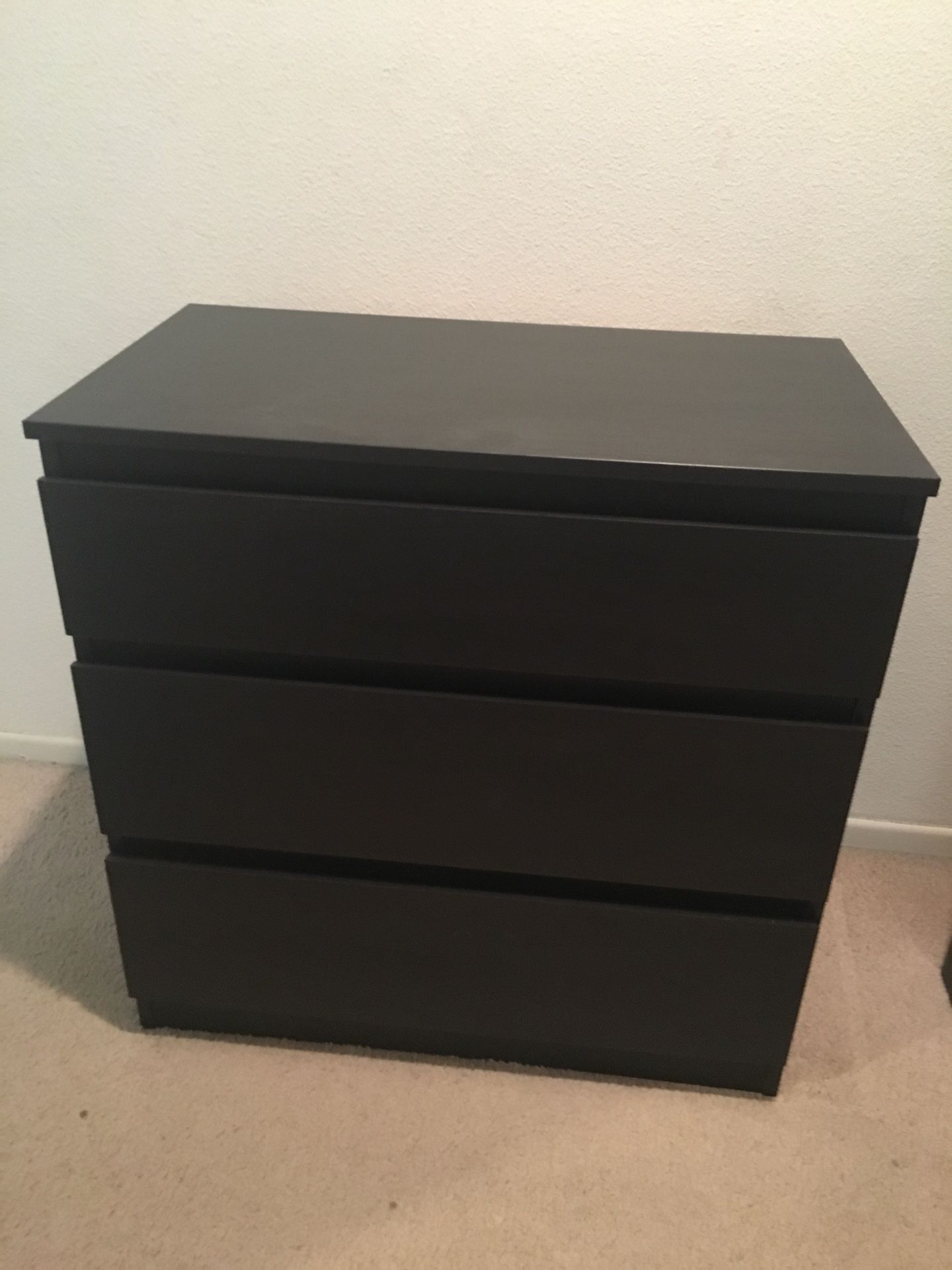 IKEA KULLEN BLACK BROWN 3-DRAWER DRESSER