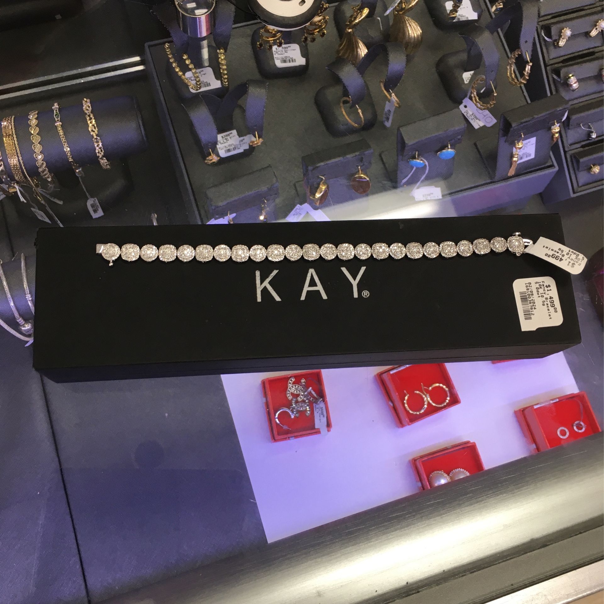 Kay Jewelers 10k White Gold Diamond Bracelet 