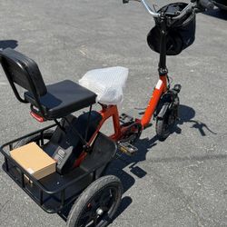 ELECTRIC TRIKE FOLDABLE 350W POWER MOBILITY SCOOTER 12.5MPH-RANGE 35 MILES  The electric trike is equipped with a 350W brushless motor, which provides