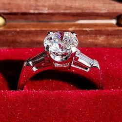 1.48CTW. Platinum Iridium Natural & IGI Certified Lab Created Diamond Engagement Ring ◇ Size: 6.0