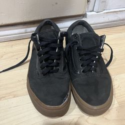 Vans Black and Brown Size 6.5