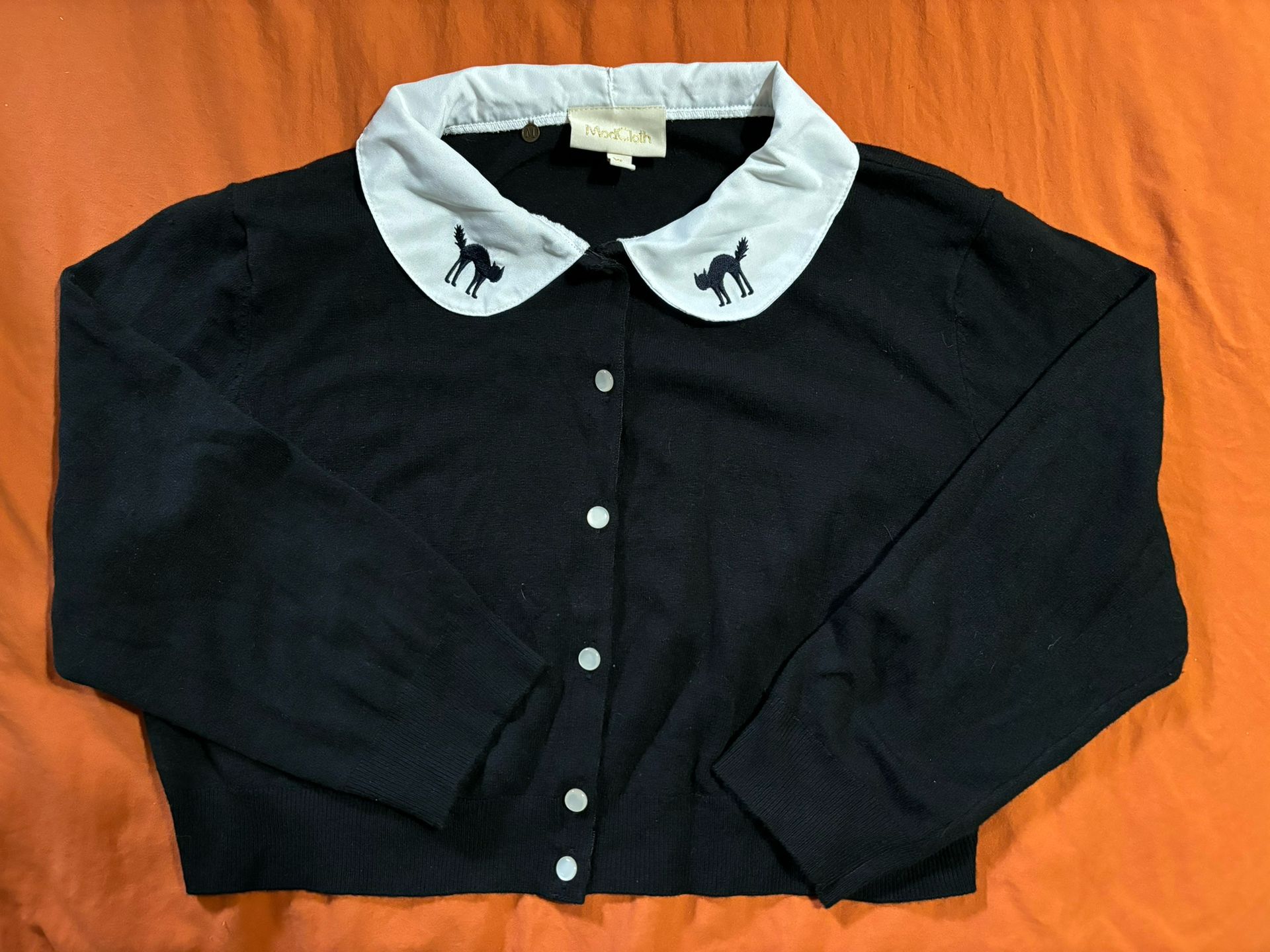 Black Cat Spooky ModCloth Cropped Cardigan